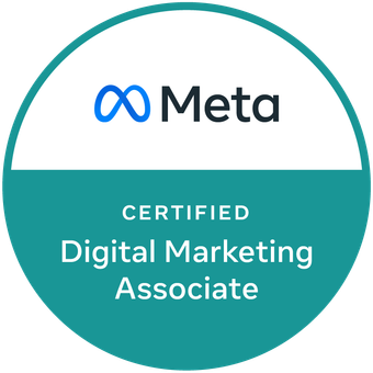 Meta Certified Digital Marketing Associate badge – proof of expertise in Facebook and Instagram advertising.
