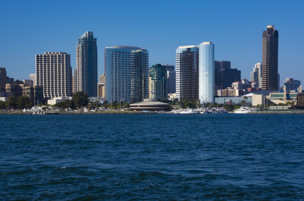 San Diego skyline and waterfront — view of downtown California